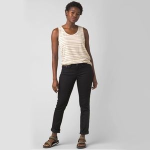 Prana Black Mid Rise Straight Leg Organic Cotton Jeans